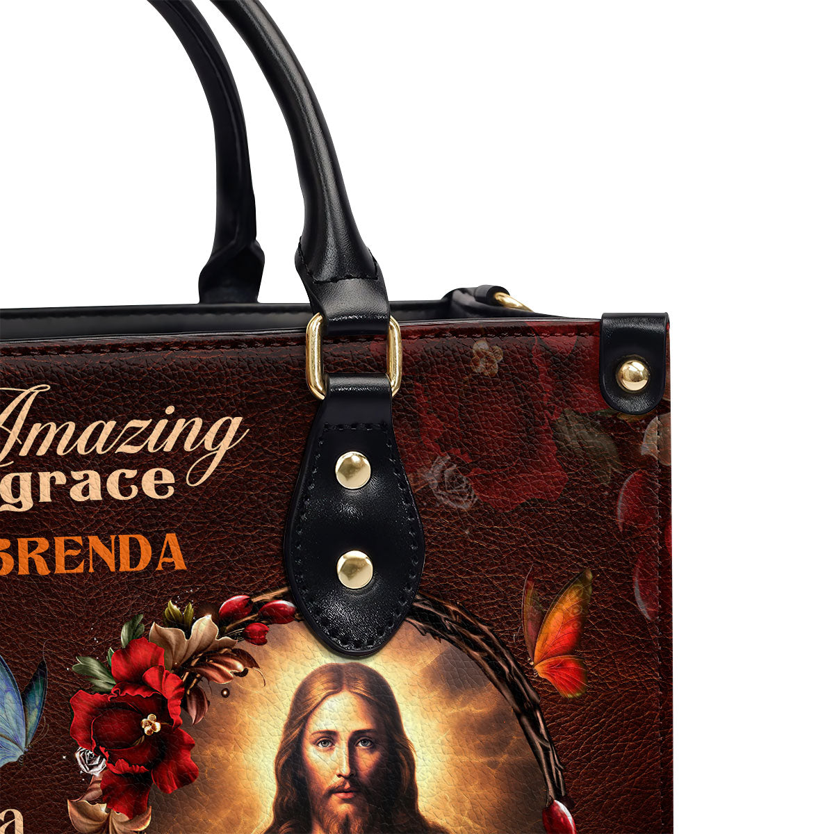 Jesus Amazing Grace - Leather Handbag - Personalized Christian Gift GMJSLB200023