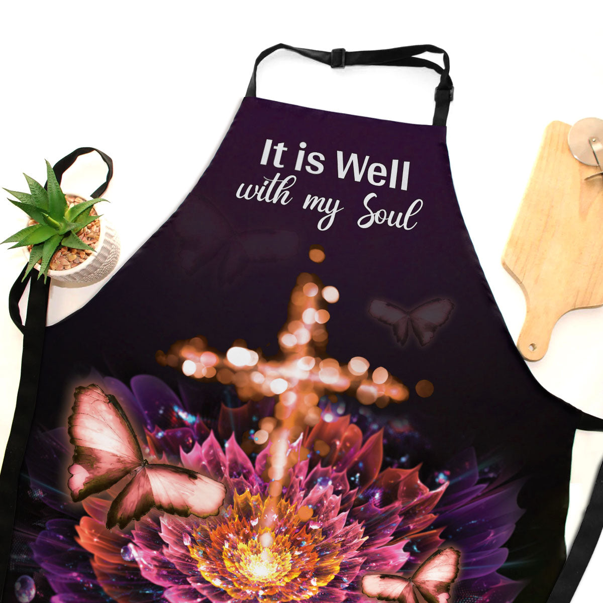It Is Well With My Soul - Christian Apron - Inspirational Kitchen Accessory