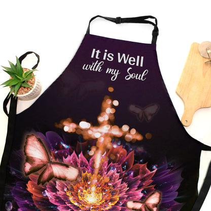 It Is Well With My Soul - Christian Apron - Inspirational Kitchen Accessory