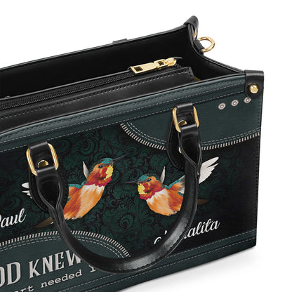 God Knew My Heart Needed You - Personalized Leather Handbag GMJSLB200109
