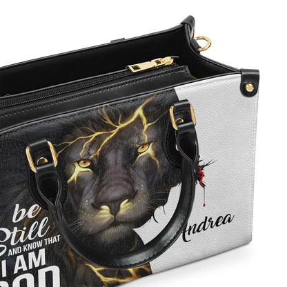 Be Still And Know That I Am God - Personalized Leather Handbag GMJSLB200083