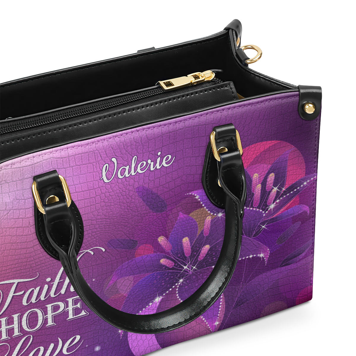 Faith, Hope, Love Handbag - Personalized Leather Bag for Women GMJSLB200105