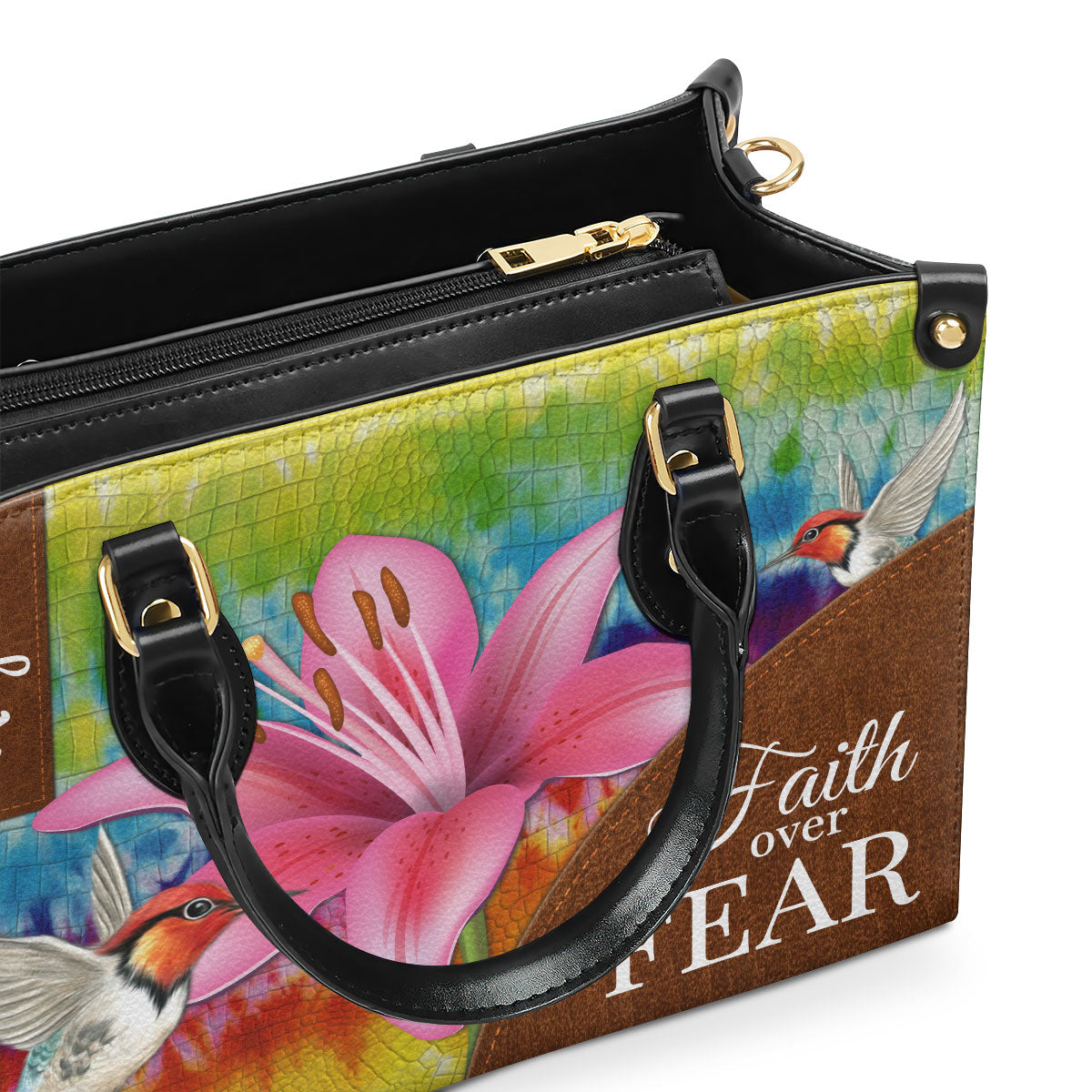 Faith Over Fear - Personalized Lily Leather Handbag GMJSLB200103