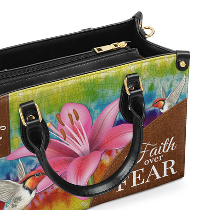 Faith Over Fear - Personalized Lily Leather Handbag GMJSLB200103