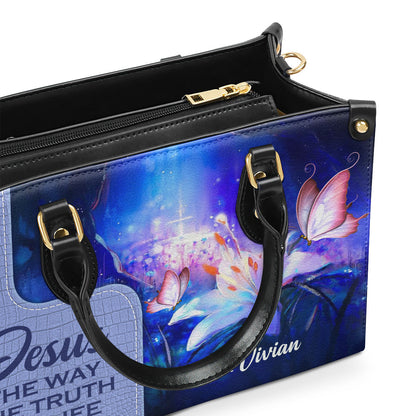 Jesus The Way The Truth The Life - Personalized Leather Handbag GMJSLB200100