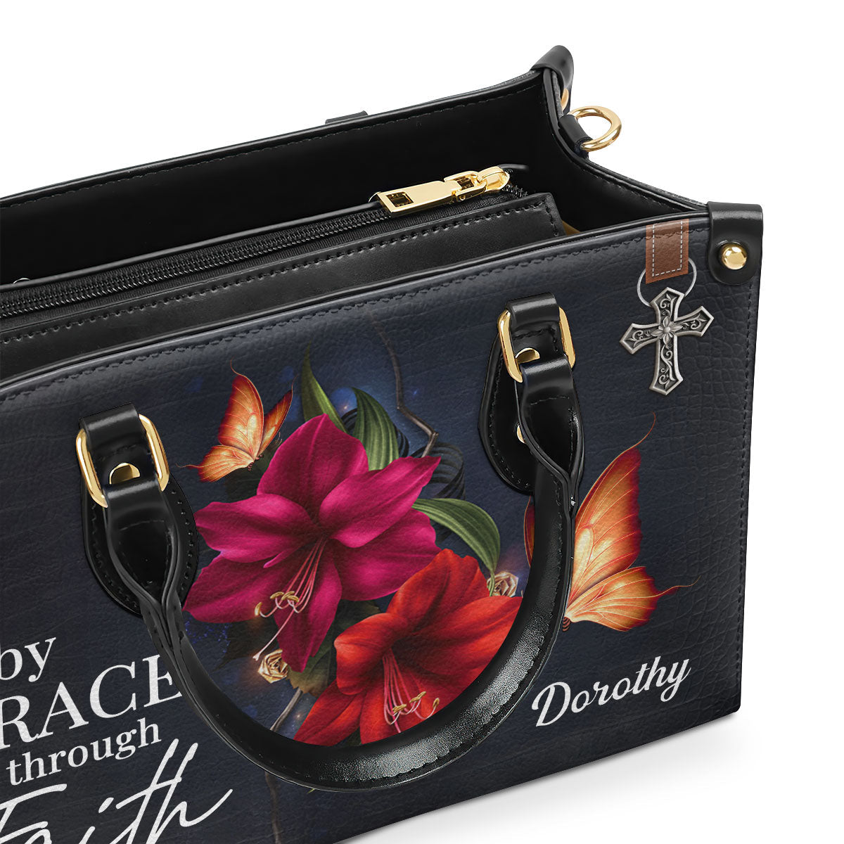 Faith-Based Quote - Personalized Leather Handbag GMJSLB200099