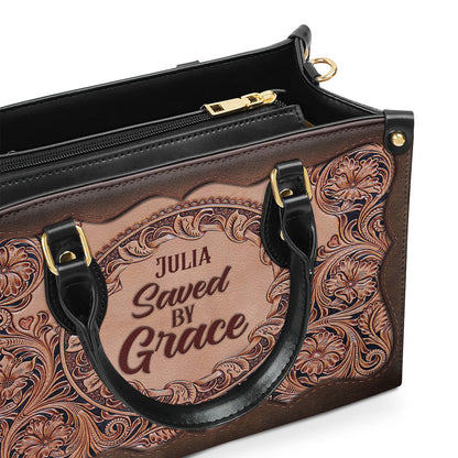 Saved By Grace - Personalized Leather Handbag - Gift For Her GMJSLB200087