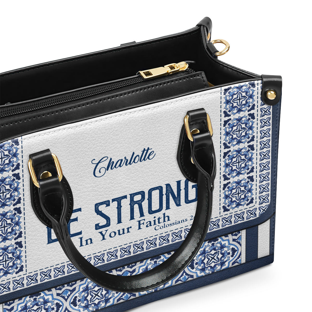 Be Strong In Your Faith - Personalized Leather Handbag GMJSLB200107