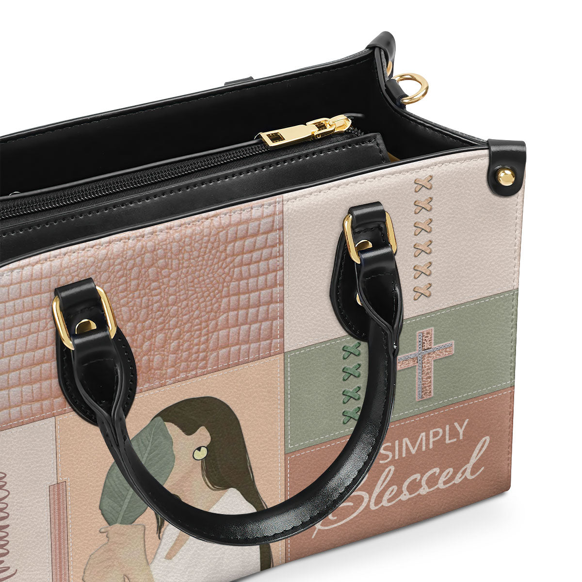 Simply Blessed - Personalized Christian Leather Handbag GMJSLB200103