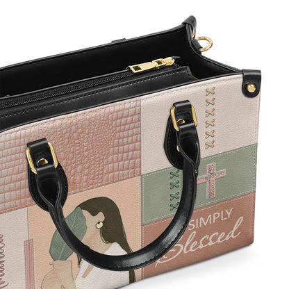 Simply Blessed - Personalized Christian Leather Handbag GMJSLB200103