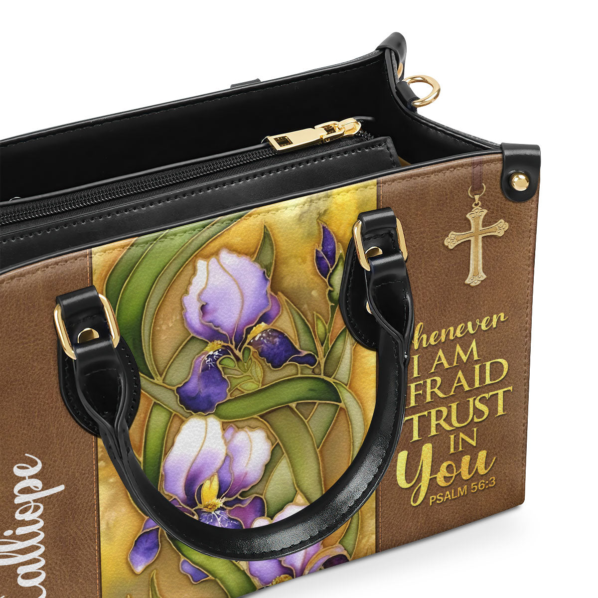 Faith-Based Quote - Personalized Leather Handbag GMJSLB200088