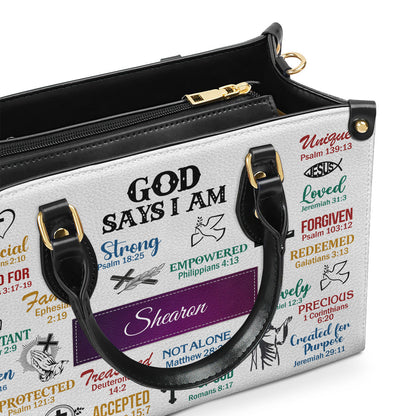 God Says I Am - Personalized Leather Handbag - Gift for Women GMJSLB200006