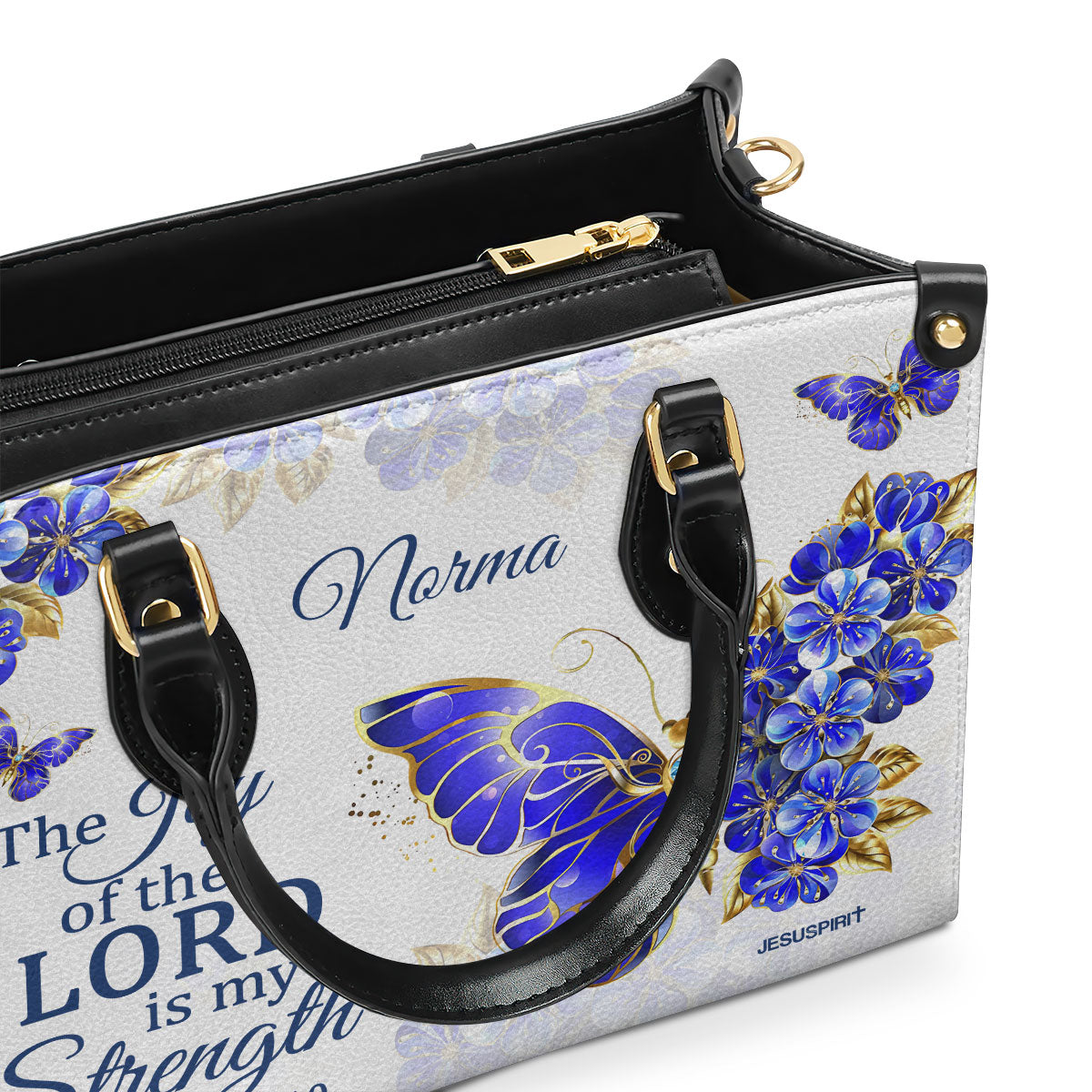 Joy Of The Lord Is My Strength - Personalized Leather Handbag GMJSLB200064