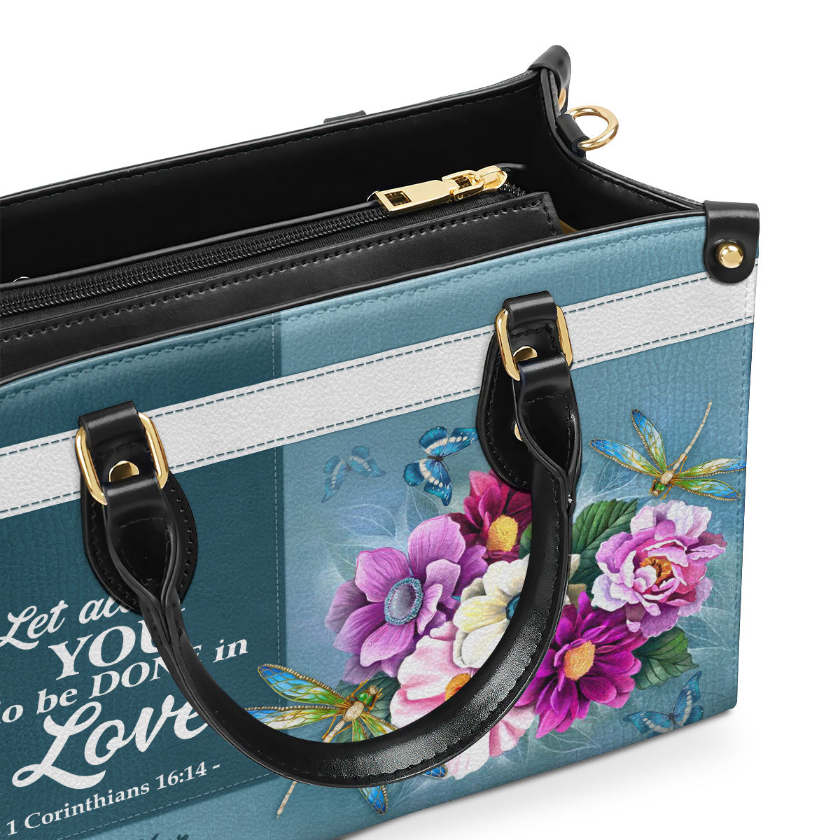 Let All That You Do Be Done In Love - Personalized Leather Handbag GMJSLB200062