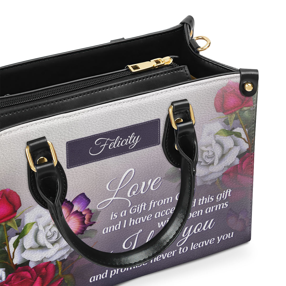 Love Is A Gift From God - Personalized Leather Handbag GMJSLB200060