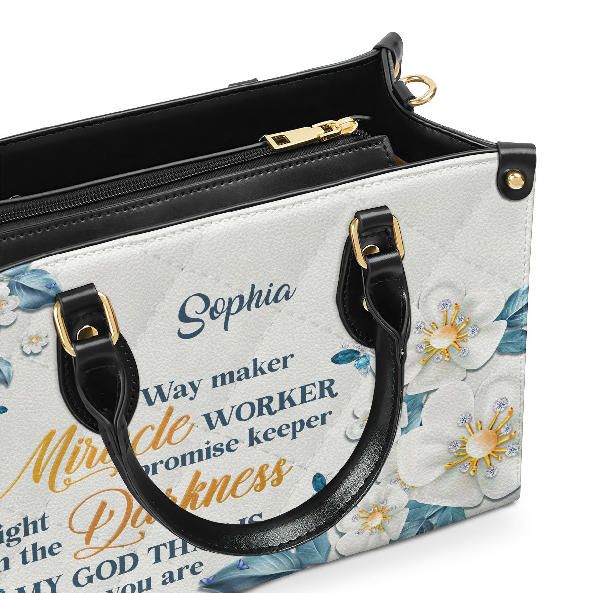 Way Maker Miracle Worker - Personalized Leather Handbag GMJSLB200089