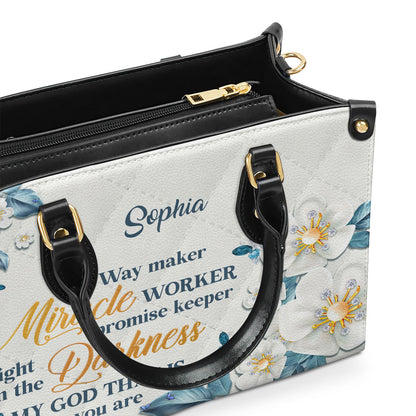 Way Maker Miracle Worker - Personalized Leather Handbag GMJSLB200089
