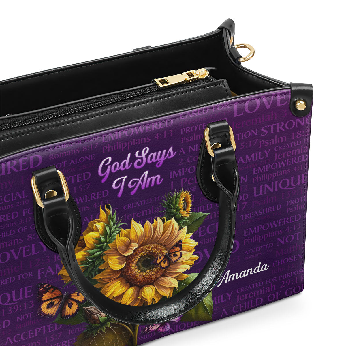 What God Says About You - Personalized Leather Handbag GMJSLB200057