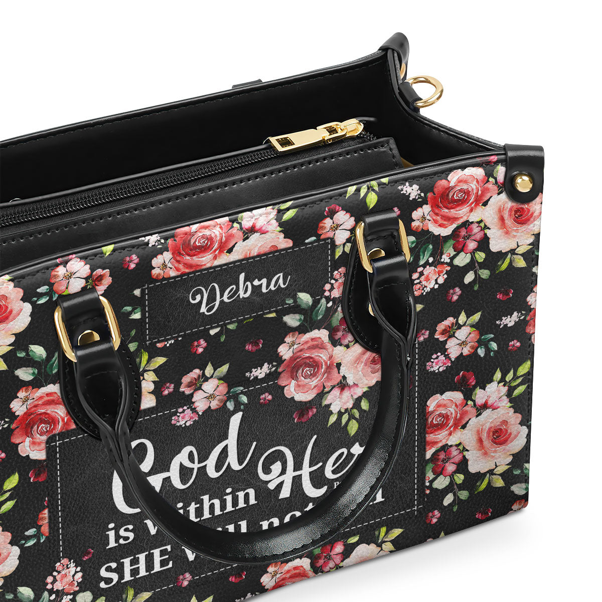 God Is Within Her - Personalized Leather Handbag GMJSLB200047