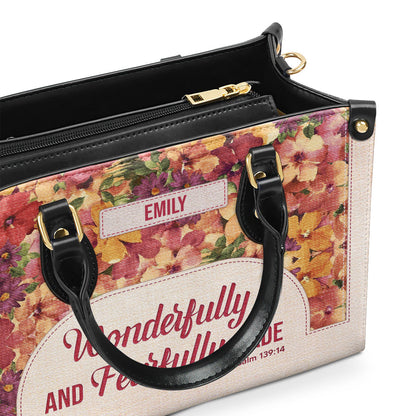Psalm 139:14 Gift for Women - Personalized Leather Handbag GMJSLB200045