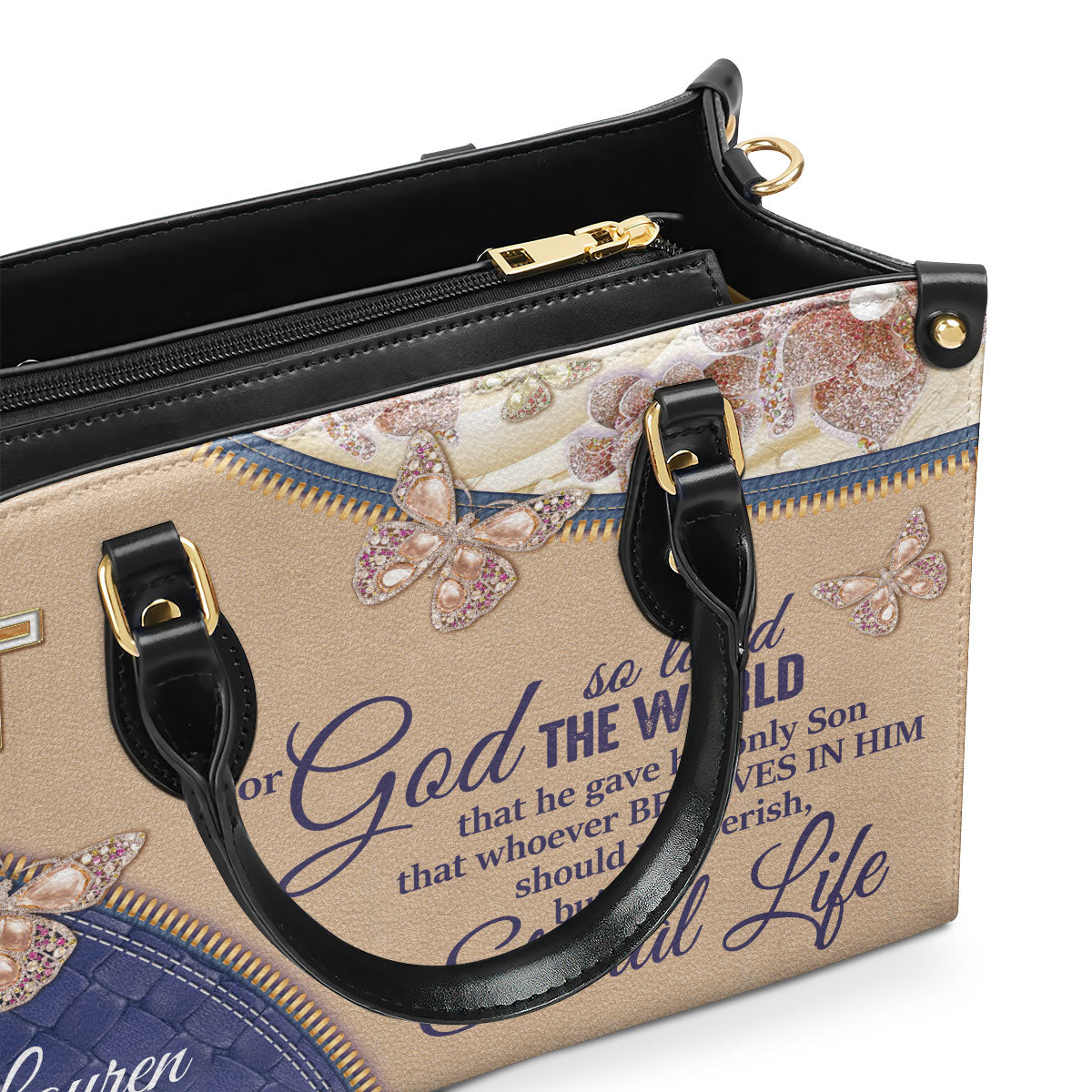 For God So Loved The World - Personalized Leather Handbag - Gift For Her GMJSLB200102