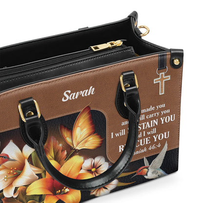 I Have Made You And I Will Carry You - Personalized Leather Handbag GMJSLB200090