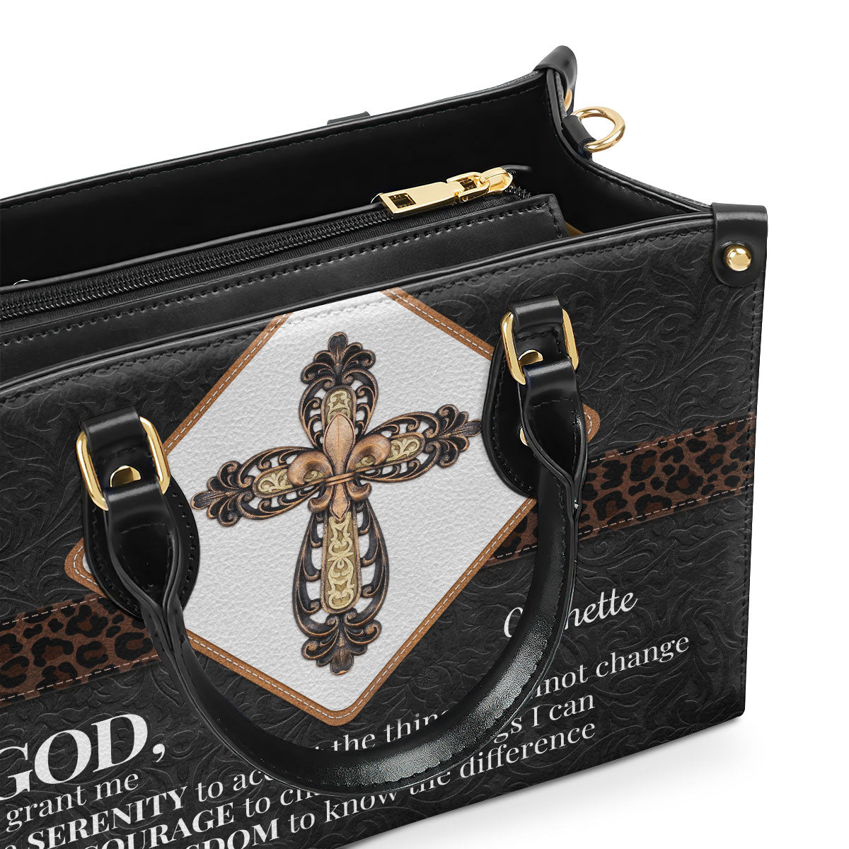 Faith Quote - Personalized Leather Handbag GMJSLB200079