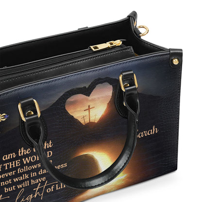 I Am The Light Of The World - Personalized Leather Handbag GMJSLB200113