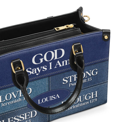 God Says You Are - Personalized Leather Handbag GMJSLB200037
