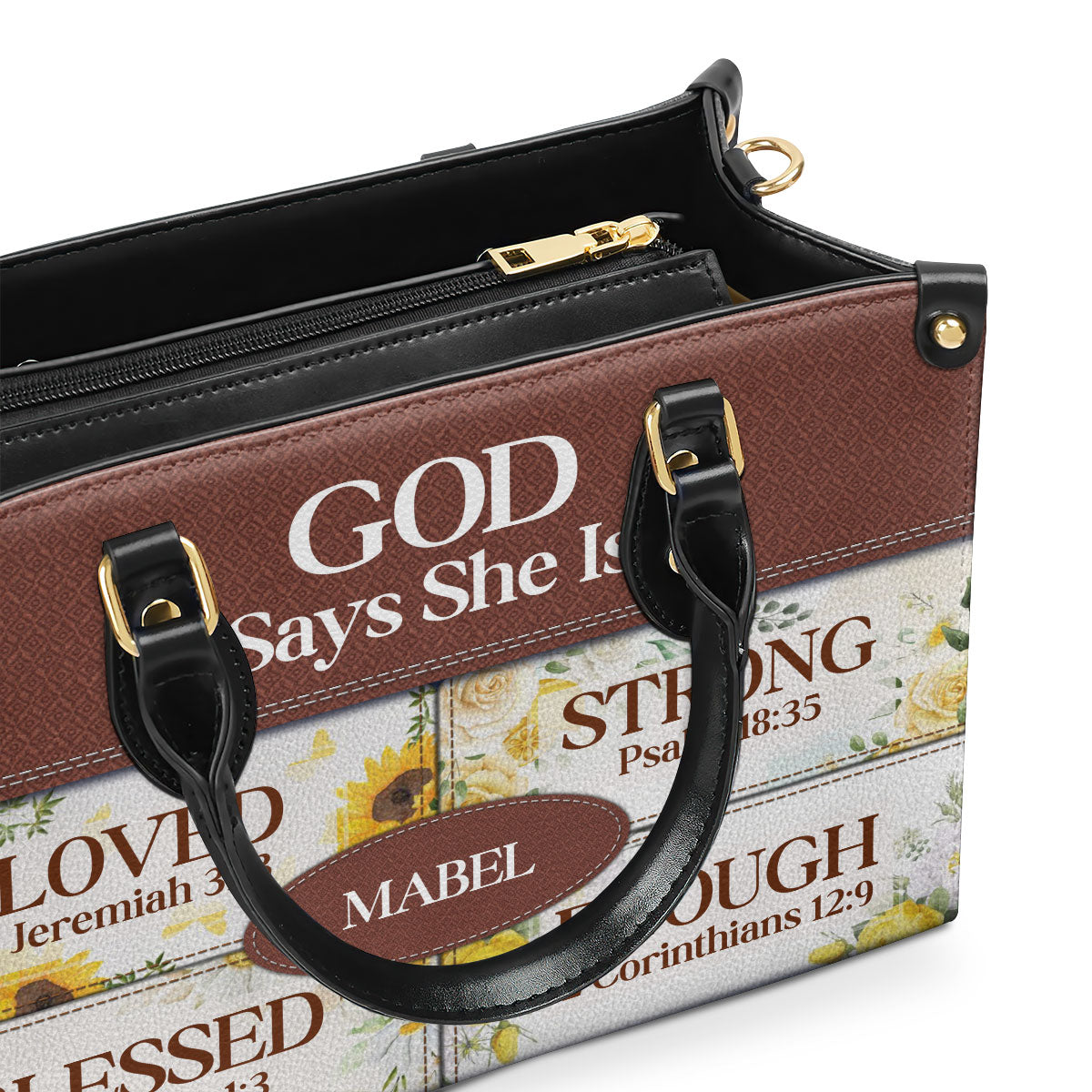 God Says She Is - Personalized Leather Handbag - Gift For Her GMJSLB200039