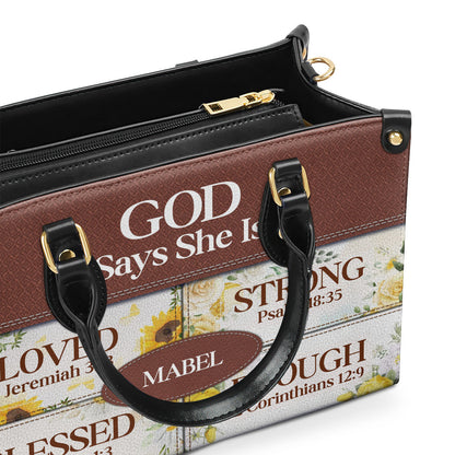 God Says She Is - Personalized Leather Handbag - Gift For Her GMJSLB200039