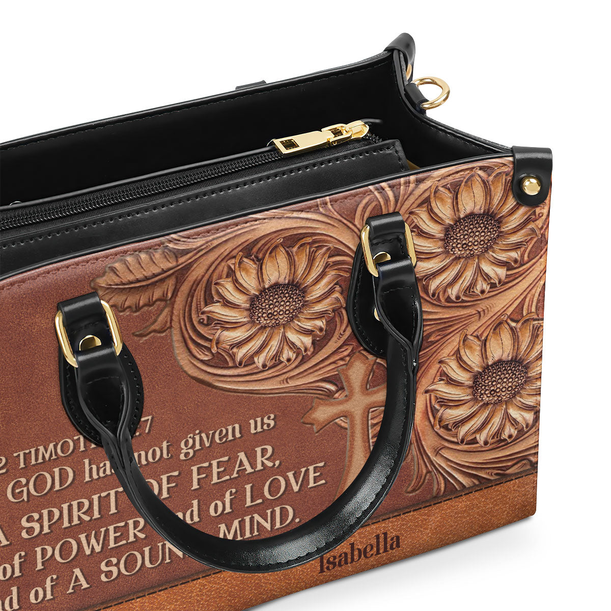 Faith Quote - Personalized Leather Handbag for Women GMJSLB200095