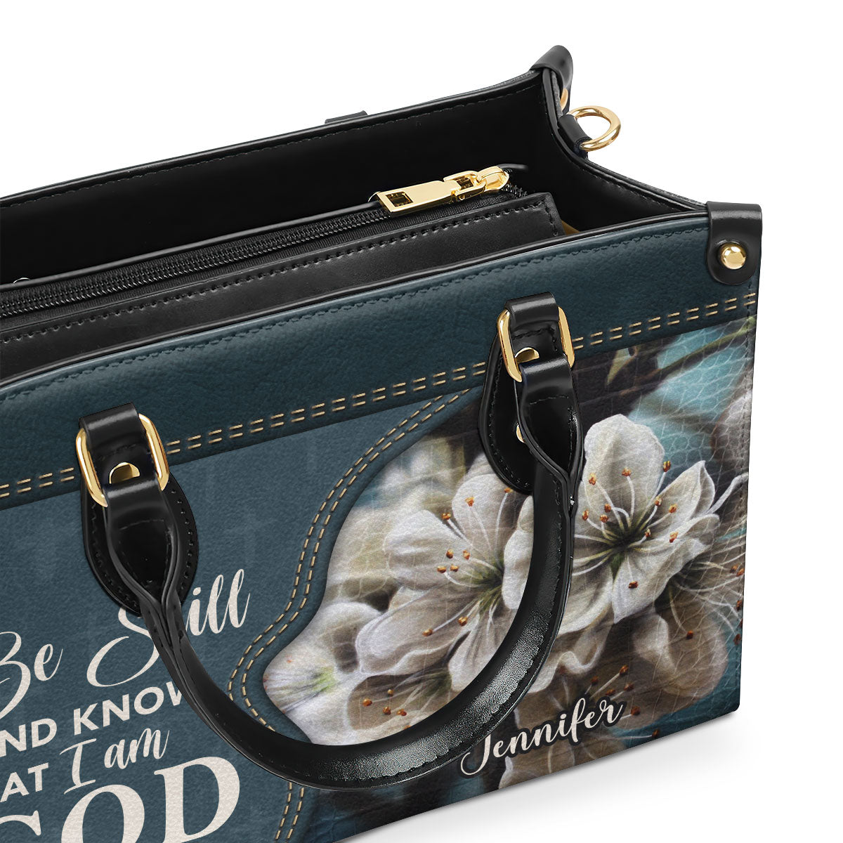 Be Still And Know That I Am God - Personalized Leather Handbag GMJSLB200085