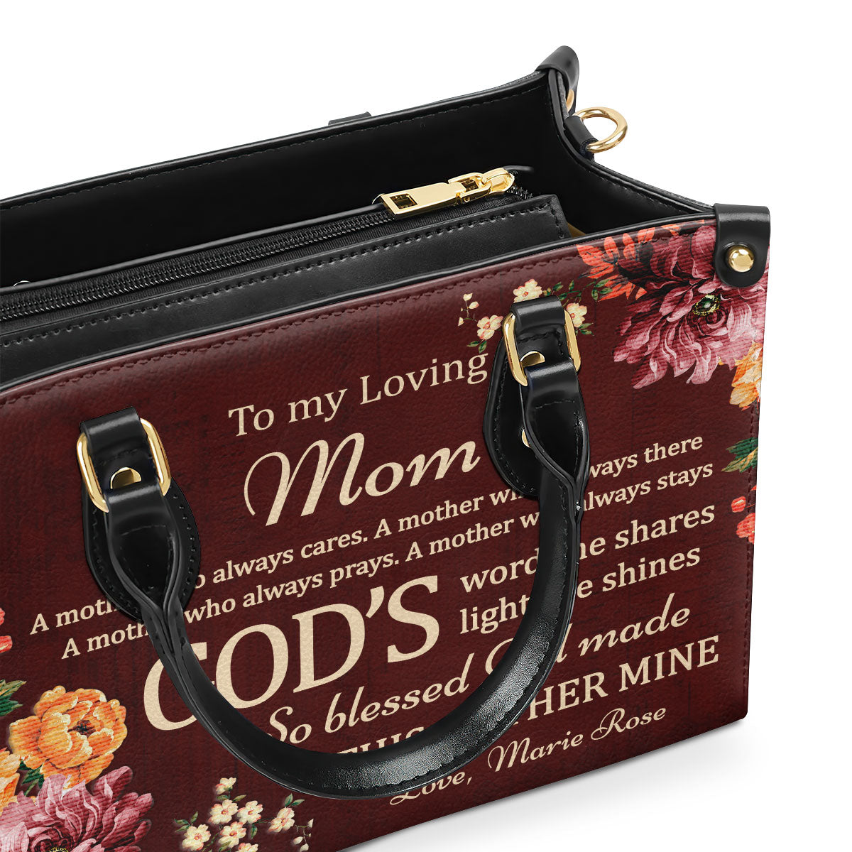 To My Loving Mom - Personalized Leather Handbag GMJSLB200092