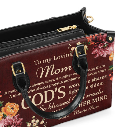 To My Loving Mom - Personalized Leather Handbag GMJSLB200092