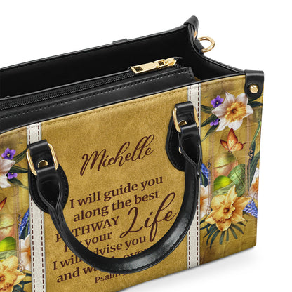 I Will Advise You And Watch Over You - Personalized Leather Handbag GMJSLB200089