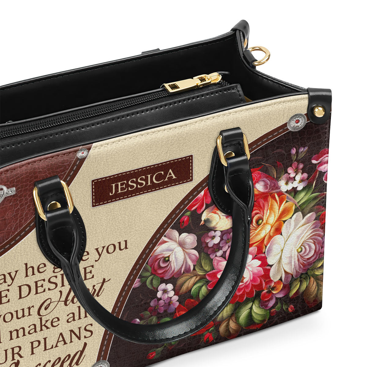 Faith Quote - Personalized Leather Handbag GMJSLB200108