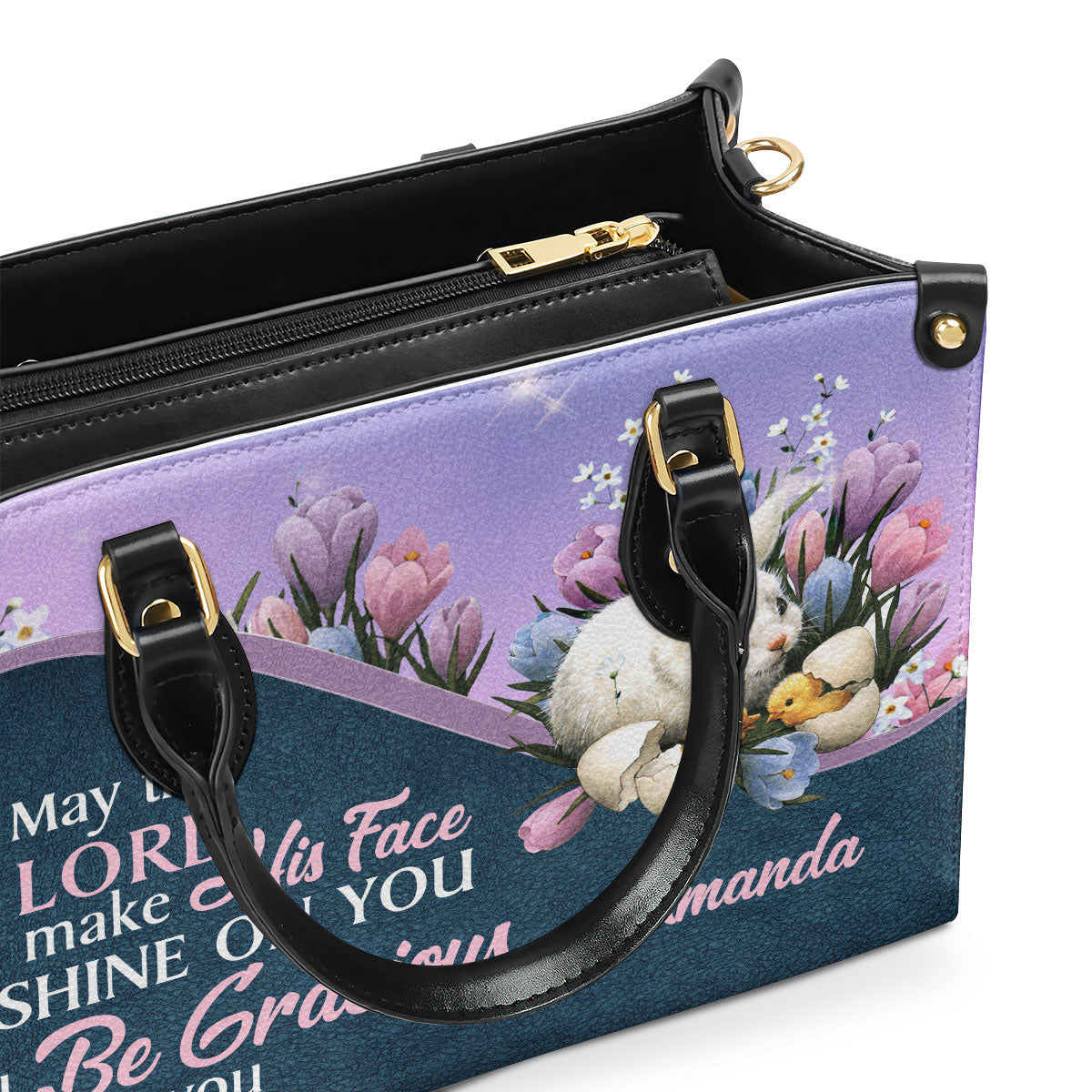 May The Lord Shine On You - Personalized Leather Handbag GMJSLB200091