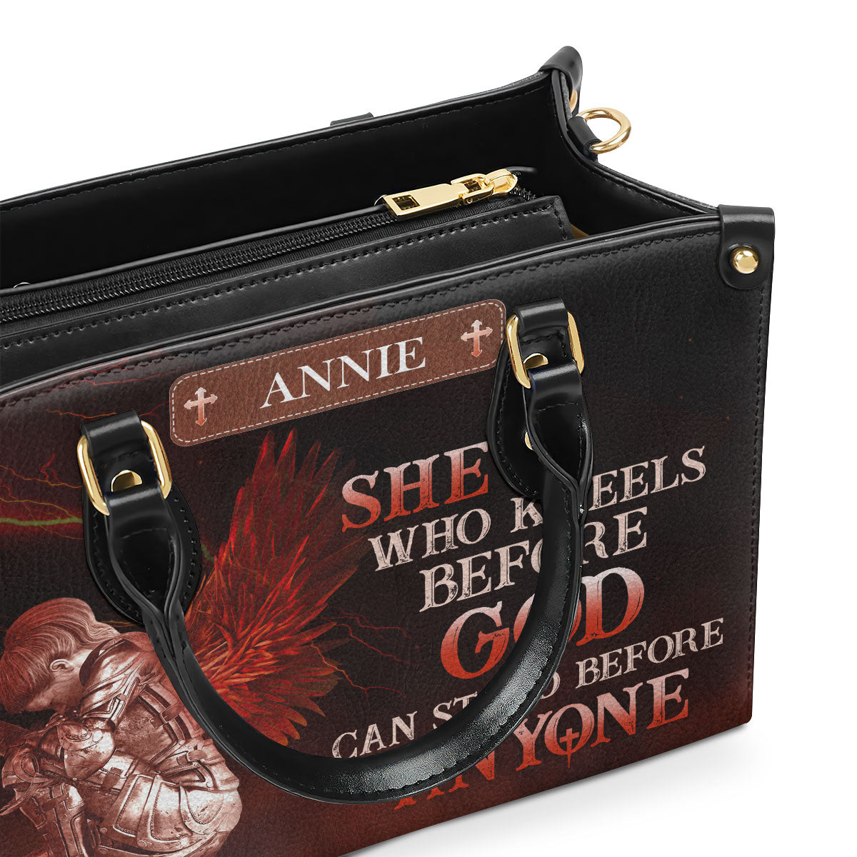 Faith Quote - Personalized Leather Handbag GMJSLB200082
