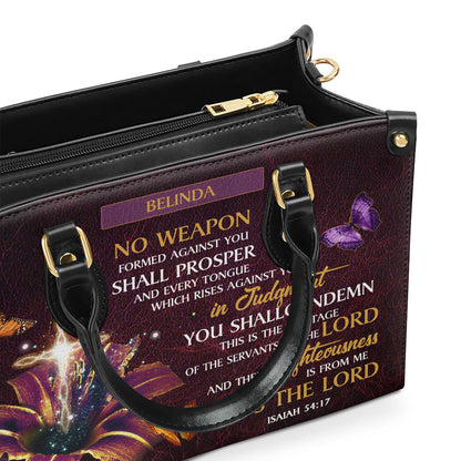 No Weapon Shall Prosper - Personalized Leather Handbag GMJSLB200080
