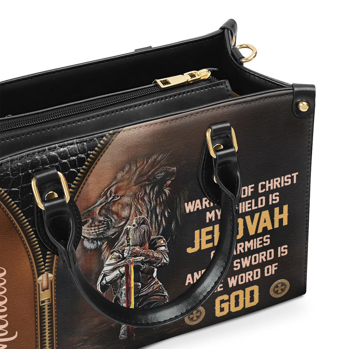 Warrior Of Christ - Personalized Leather Handbag GMJSLB200081