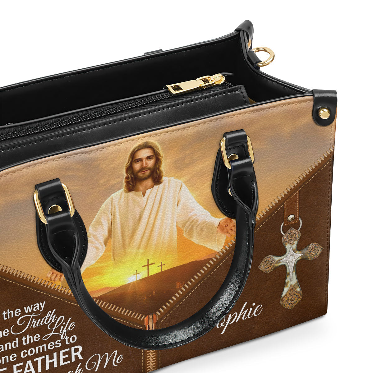 I Am The Way And The Truth And The Life - Personalized Leather Handbag GMJSLB200111