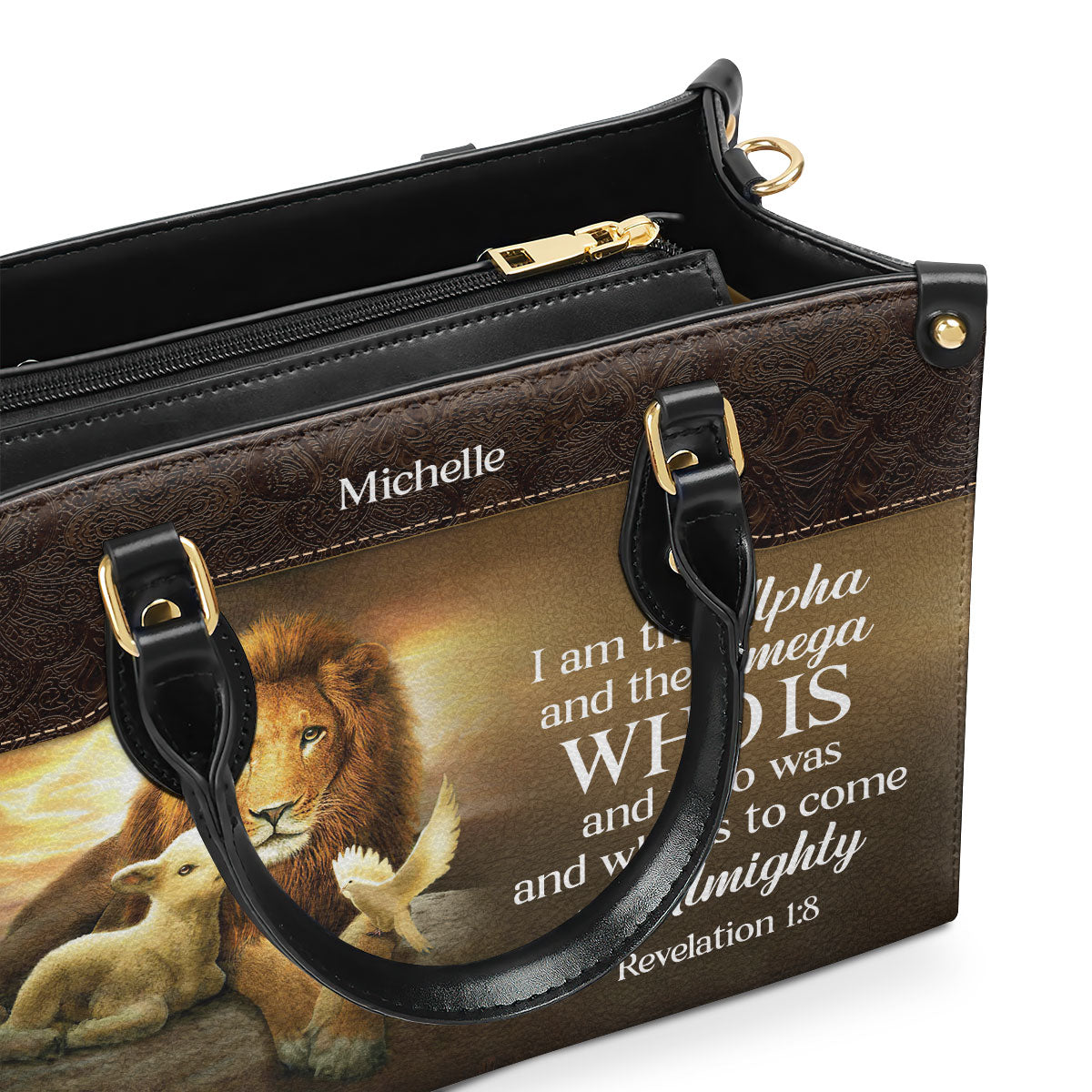 Alpha and Omega - Personalized Leather Handbag GMJSLB200119