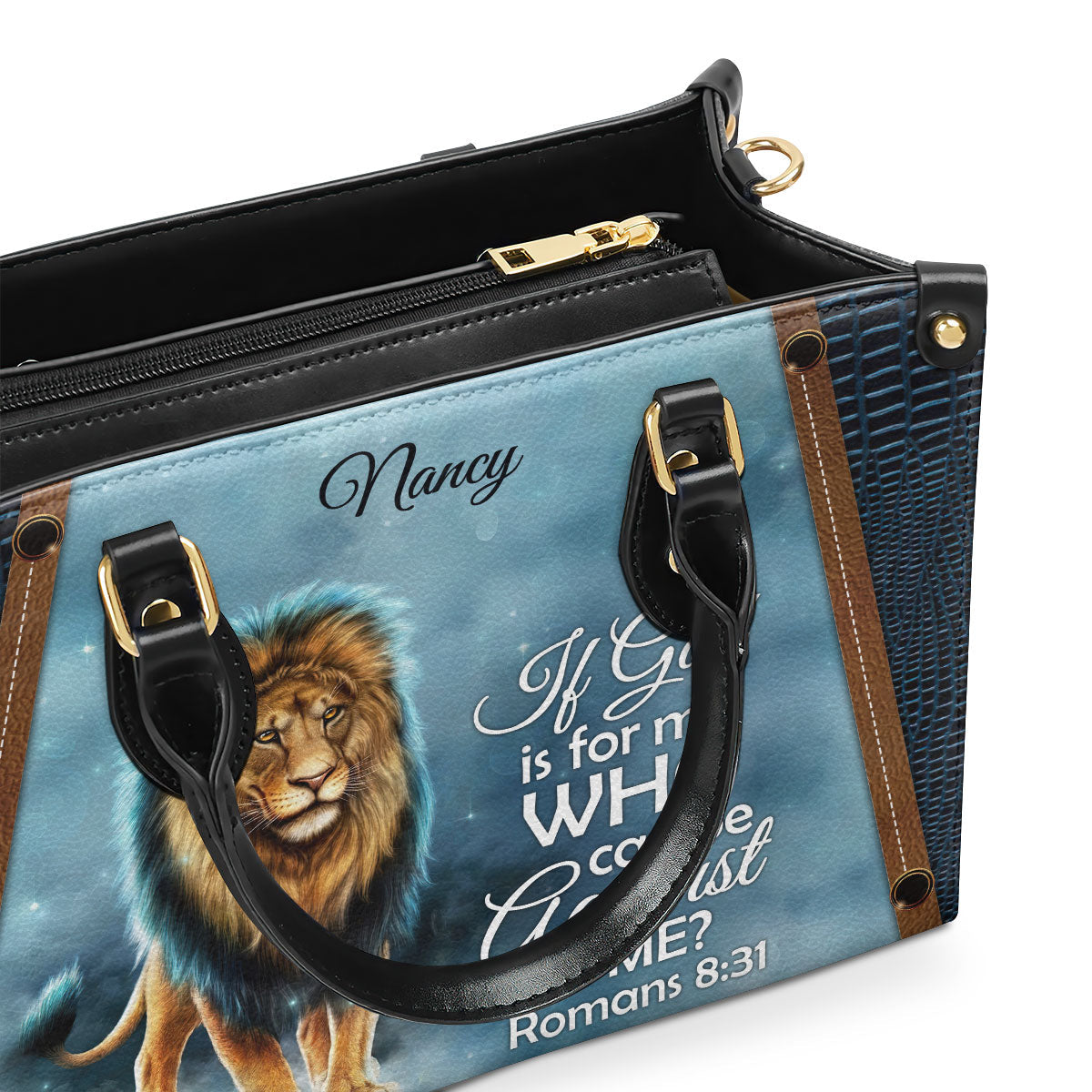 If God Is For Me - Personalized Leather Handbag GMJSLB200120