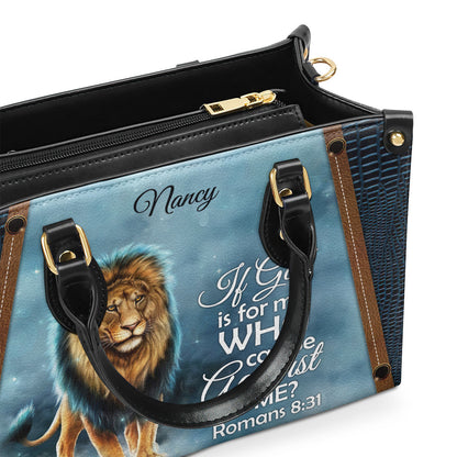 If God Is For Me - Personalized Leather Handbag GMJSLB200120