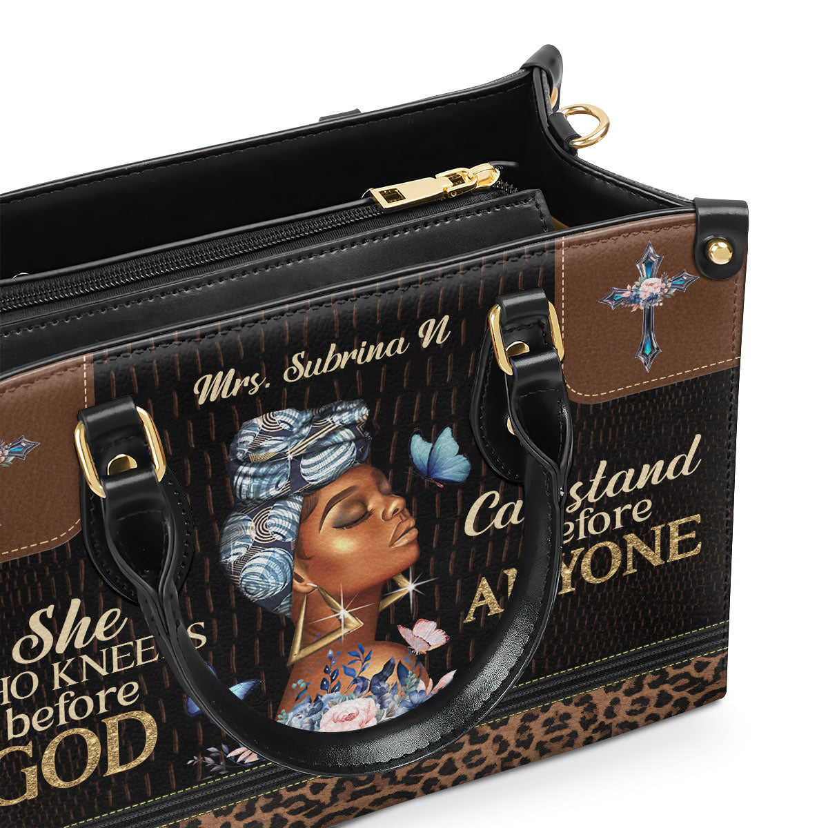 She Who Kneels Before God - Personalized Leather Handbag GMJSLB200114