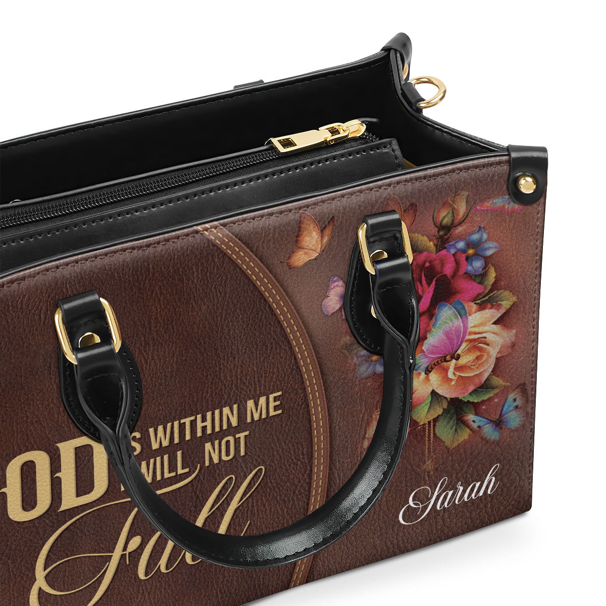 God Is Within Me - Personalized Leather Handbag GMJSLB200094