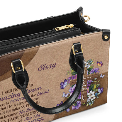 Faith-Inspired - Personalized Floral Leather Handbag GMJSLB200089