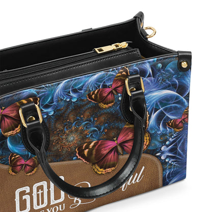 God Calls You Beautiful - Personalized Butterfly Leather Handbag GMJSLB200087