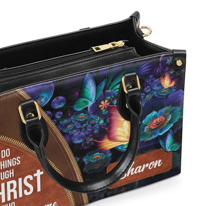 I Can Do All Things Through Christ - Leather Handbag - Personalized Christian Gift GMJSLB200085